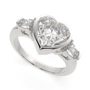Emilia Heart Cut Trilogy 3 Stone Engagement Ring Setting - Nivetta